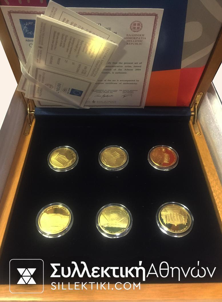 Set 6 Gold Coins Athens 2004